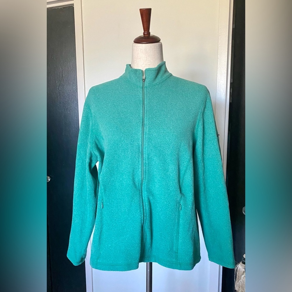 ☘️☘️☘️☘️L.L. Bean Green Zip-up Fleece Size XL Petite☘️☘️☘️☘️
